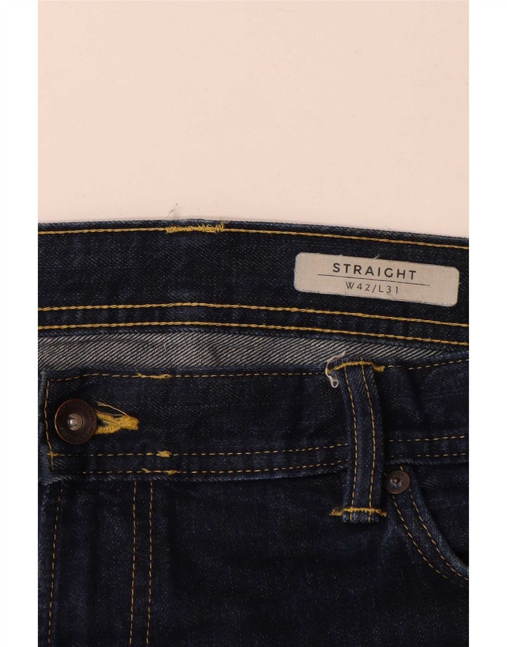 Jeans dritti da uomo Marks & Spencer W42 L31 cotone blu navy
