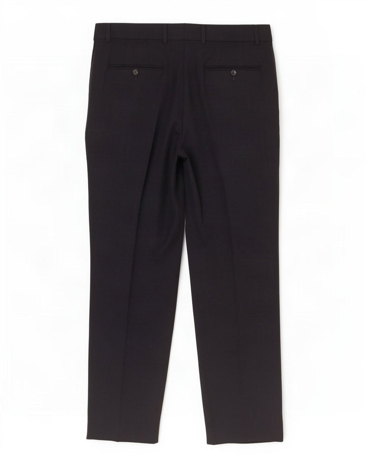 Pantaloni da abito dritti da uomo Zara EU 44 Large W34 L29 poliestere blu navy
