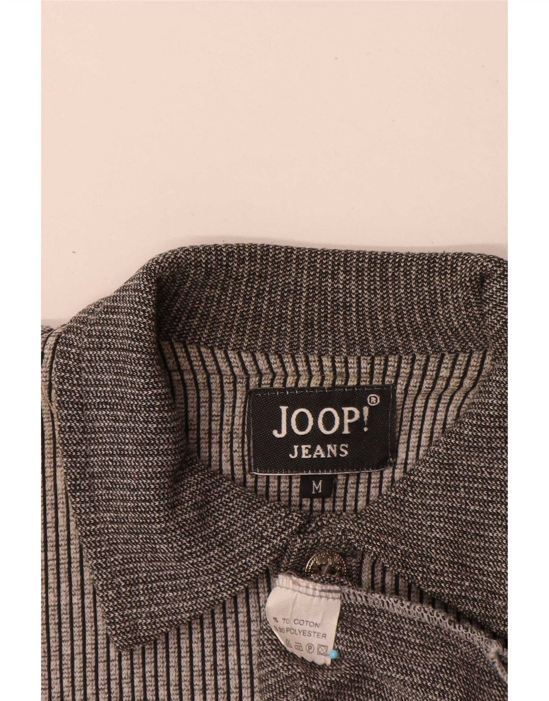 Polo da uomo Joop in cotone gessato grigio medio