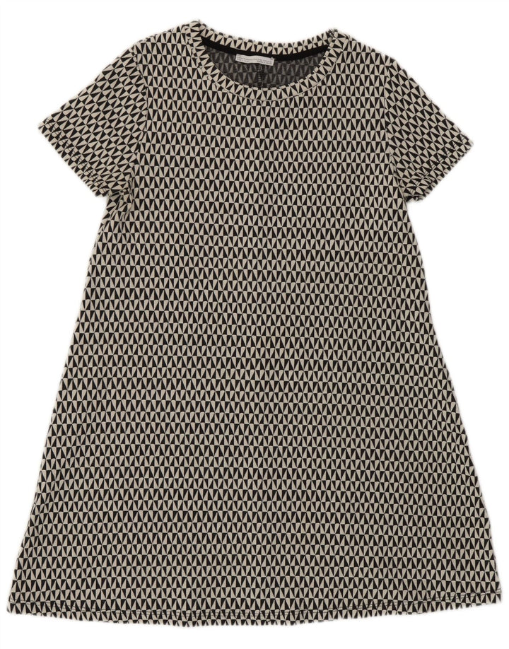 Abito a trapezio da donna Zara UK 12 cotone geometrico nero medio