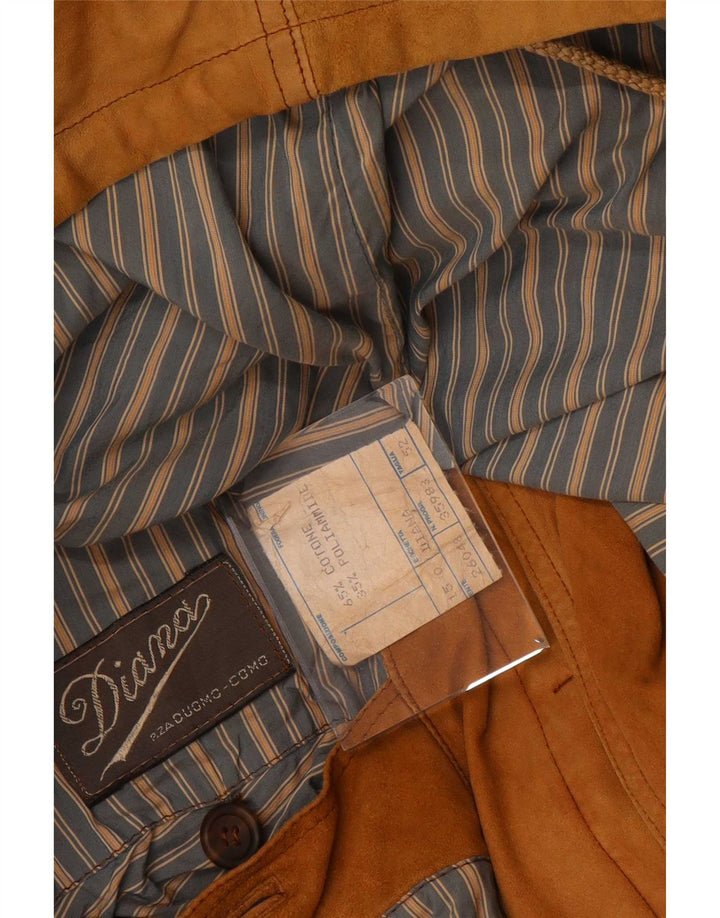 Giacca utility da uomo in pelle scamosciata Diana IT 52 XL in pelle beige