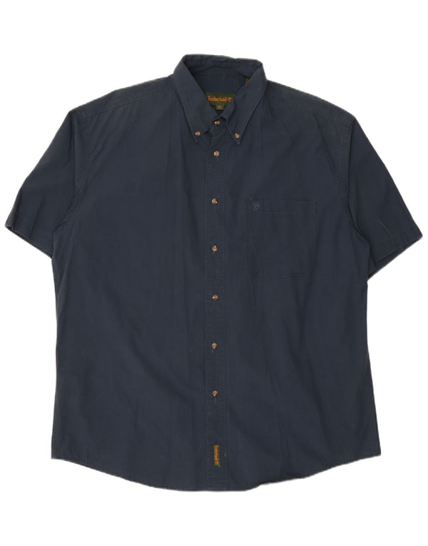 TIMBERLAND Camicia a maniche corte da uomo XL in cotone blu navy