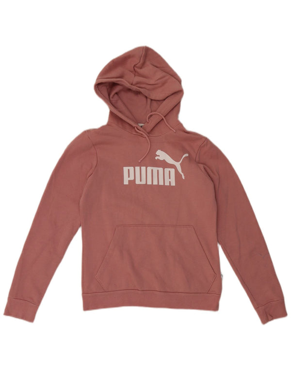 Felpa con cappuccio grafica da donna Puma UK 10 piccola in cotone rosa