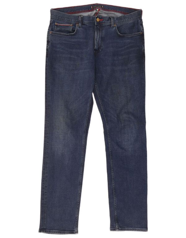 Tommy Hilfiger Uomo Denton Straight Jeans W34 L32 Blu Navy Cotone