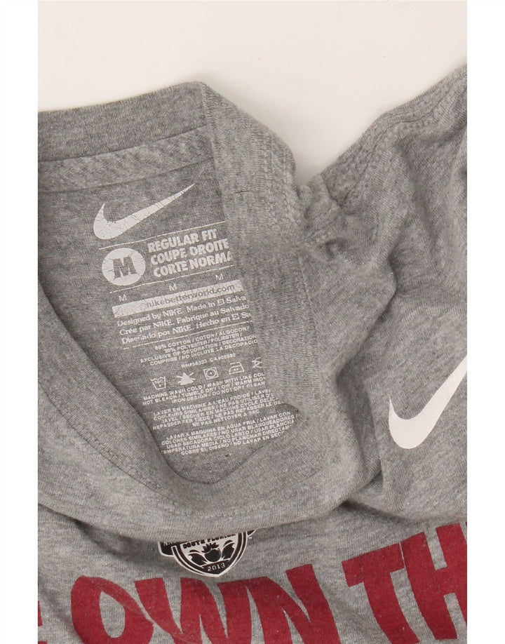 Nike - Top grafico da uomo con vestibilità regolare, manica lunga, cotone grigio medio