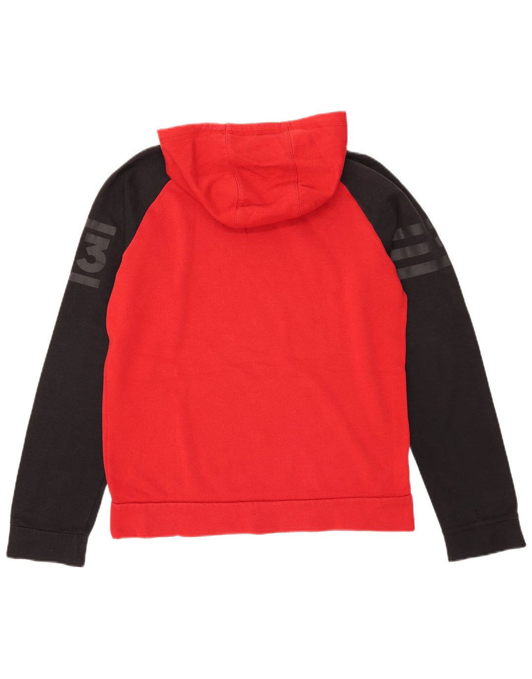 Felpa con cappuccio grafica da uomo Adidas, blocco colore rosso medio