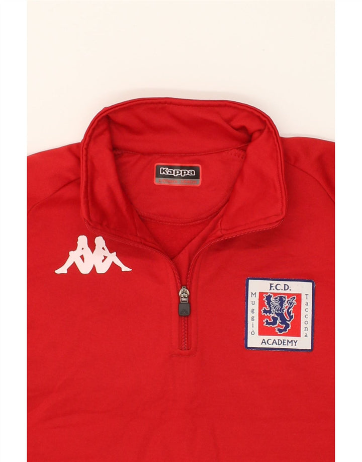 KAPPA Boys Zip Neck Pullover Tracksuit Top 13-14 Years Red Polyester Vintage Kappa and Second-Hand Kappa from Messina Hembry 