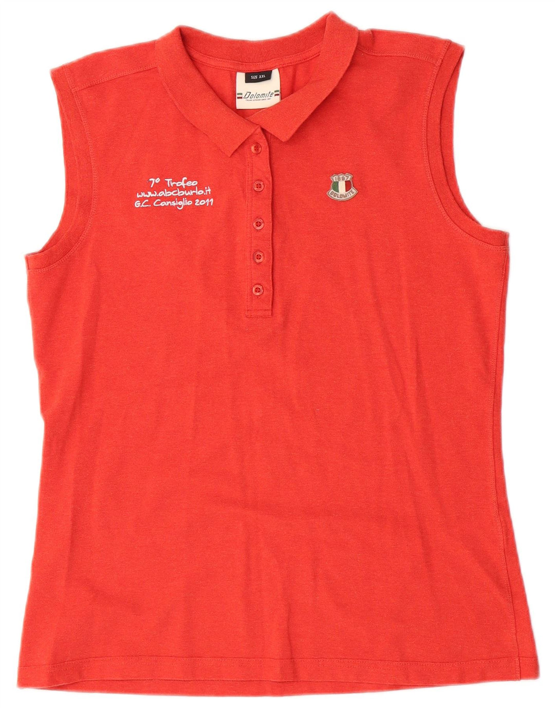 Polo senza maniche da donna Dolomite 2XL in cotone rosso
