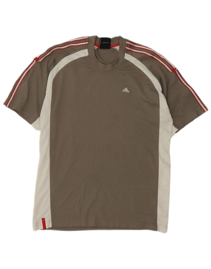 T-shirt Adidas da uomo Top Small in poliestere color block grigio
