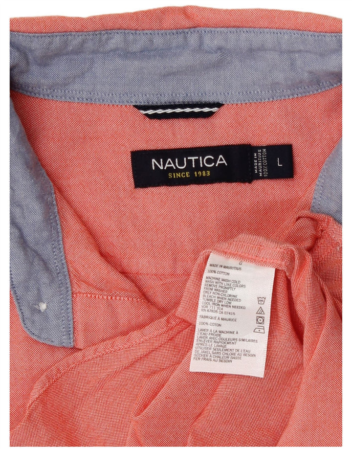 Camicia da uomo Nautica Large in cotone arancione