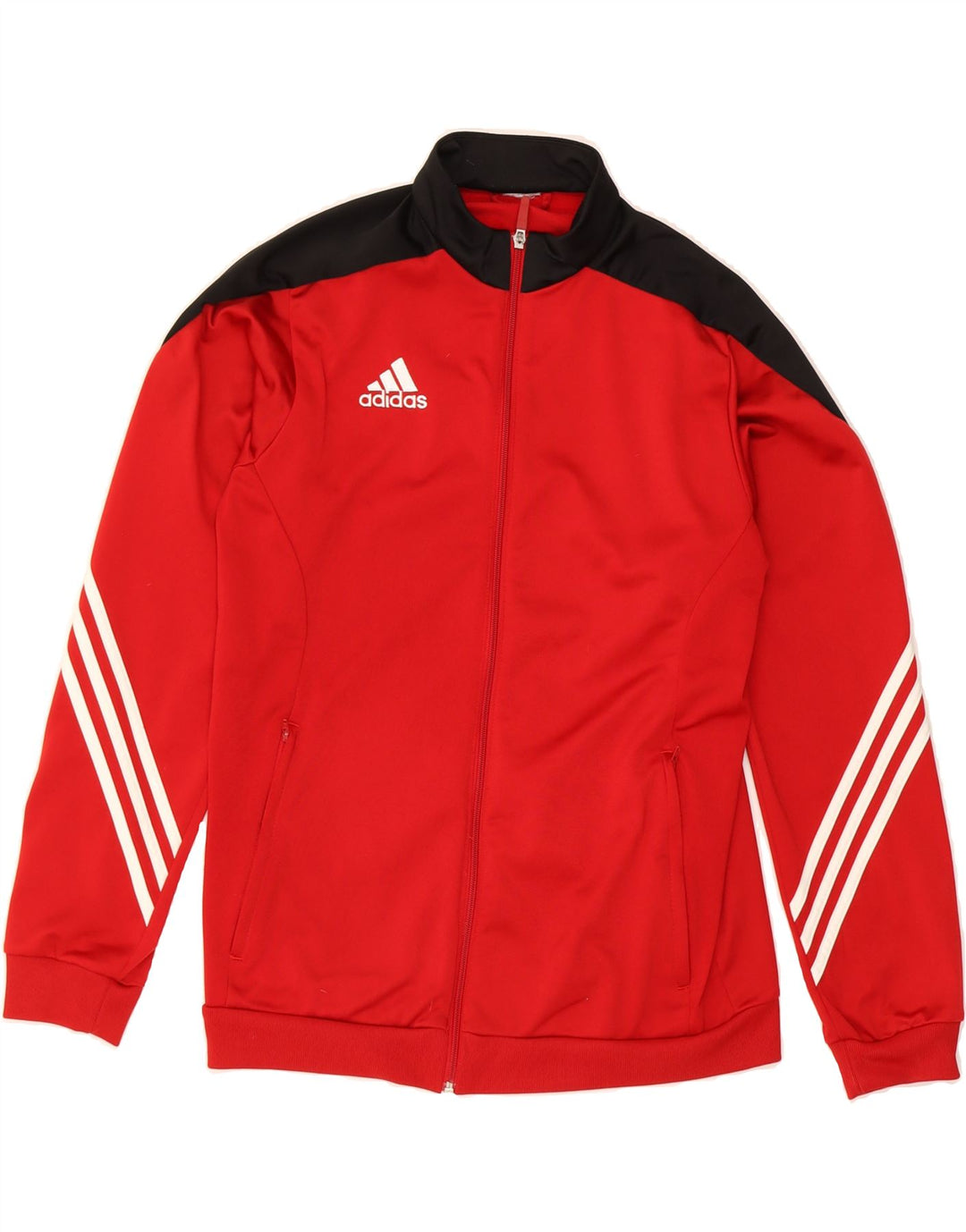 ADIDAS Mens Tracksuit Top Jacket Medium Red Colourblock Polyester Vintage Adidas and Second-Hand Adidas from Messina Hembry 