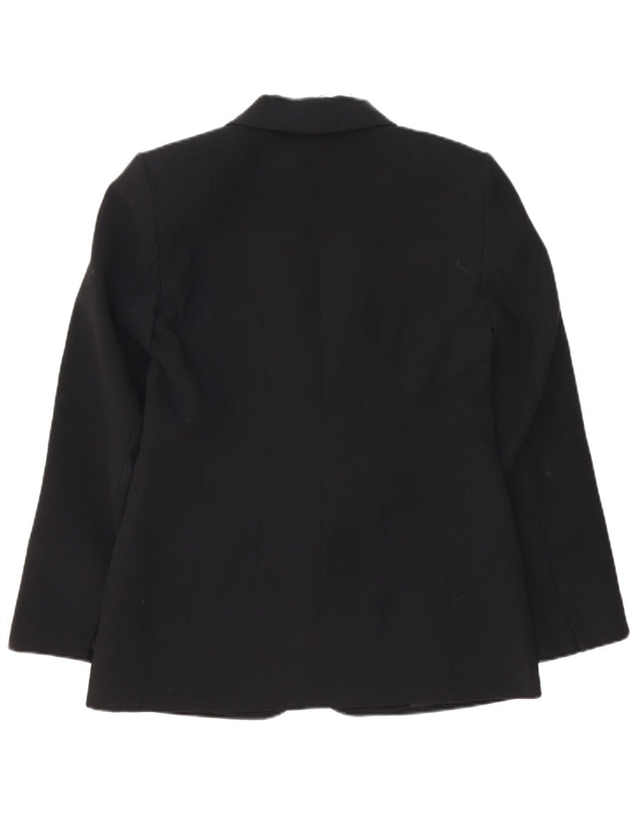Giacca blazer a 1 bottone da donna Zara UK 12 poliestere nero medio