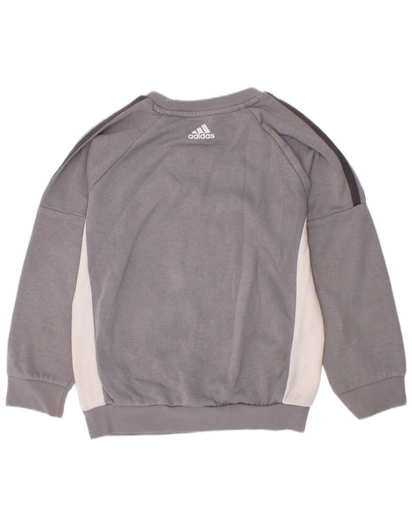 Felpa grafica Adidas per ragazzi, 6-7 anni, cotone color block grigio