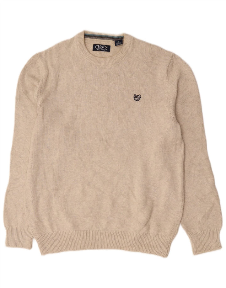 Maglione da uomo girocollo Chaps in cotone bianco sporco medio