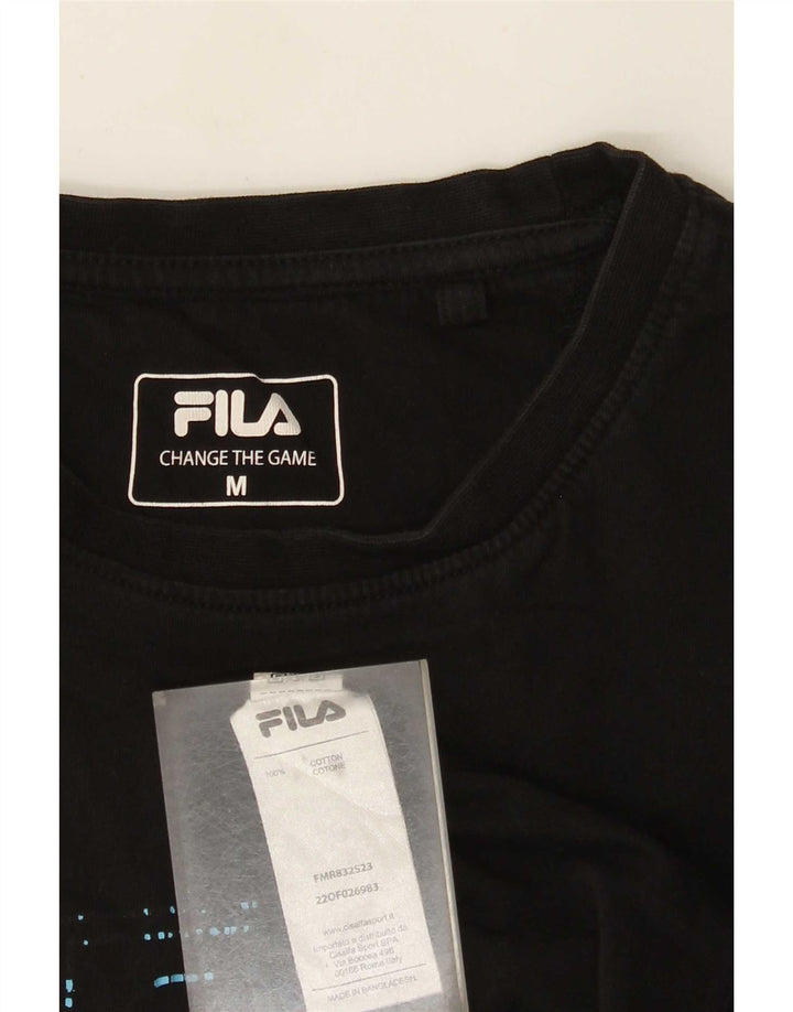 T-shirt grafica da uomo Fila Top in cotone nero medio