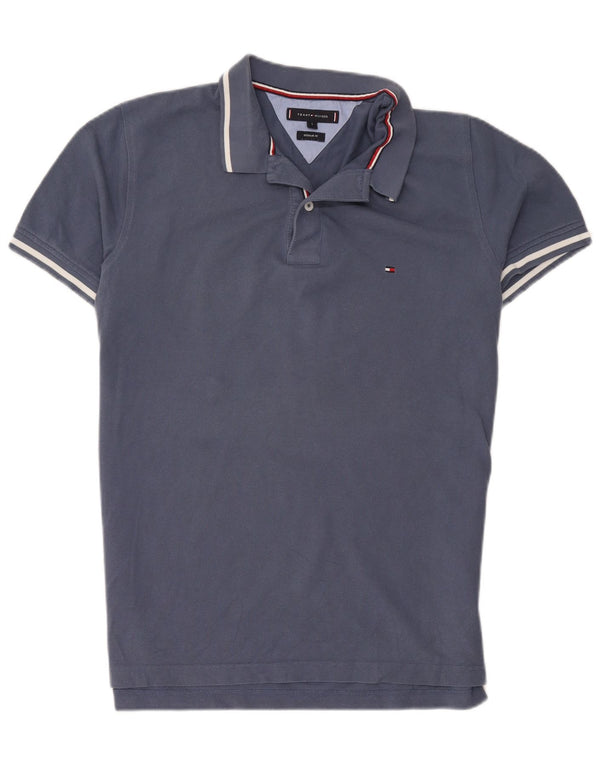 Polo da uomo Tommy Hilfiger Regular Fit, cotone a righe grandi blu
