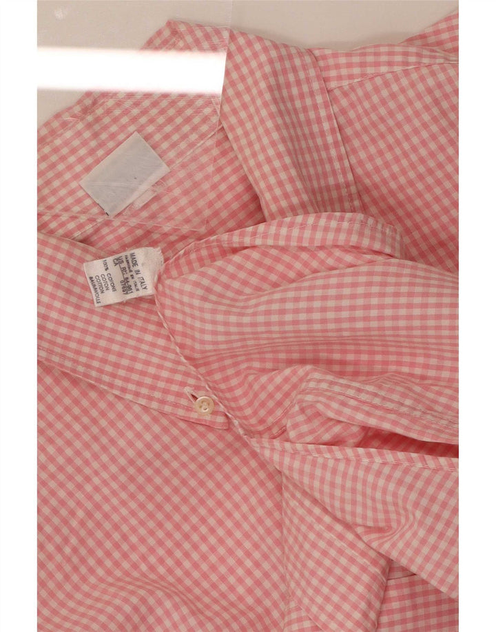 Camicia Benetton Uomo Large In Cotone Vichy Rosa
