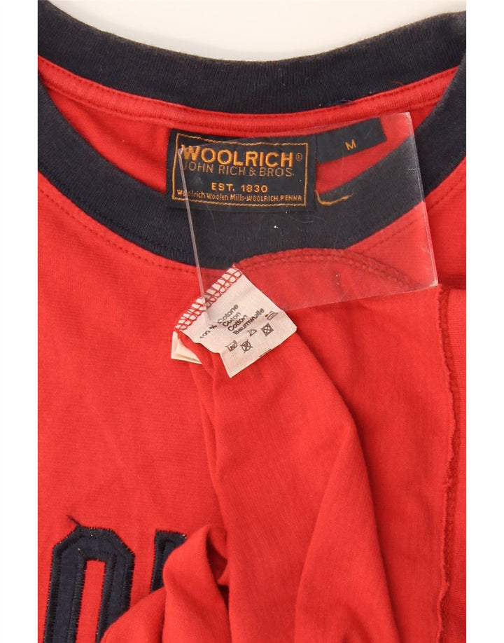 T-shirt grafica da uomo WOOLRICH Top in cotone rosso medio