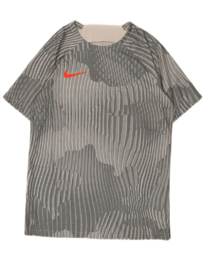 T-shirt da uomo Nike Top in poliestere a righe grigio medio