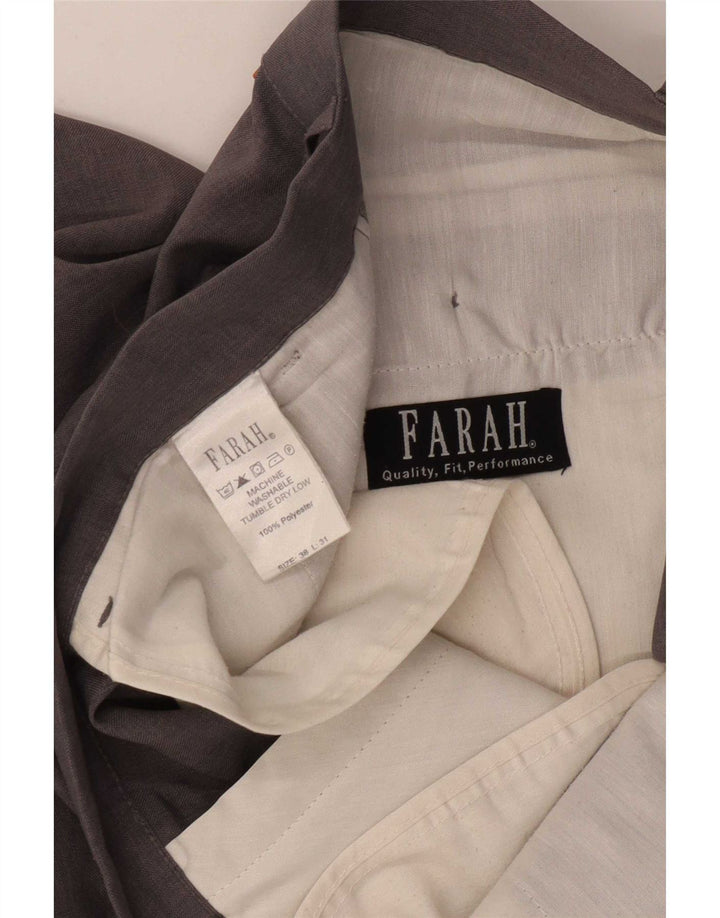 Pantaloni casual dritti da uomo Farah W38 L31 poliestere grigio