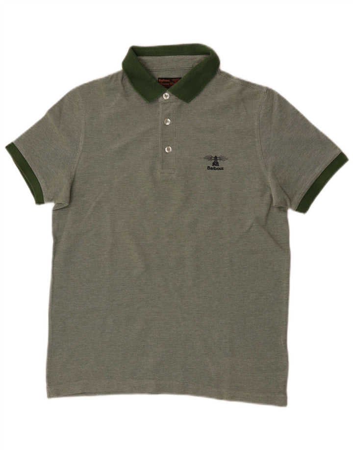 Polo da uomo Barbour piccola in cotone verde