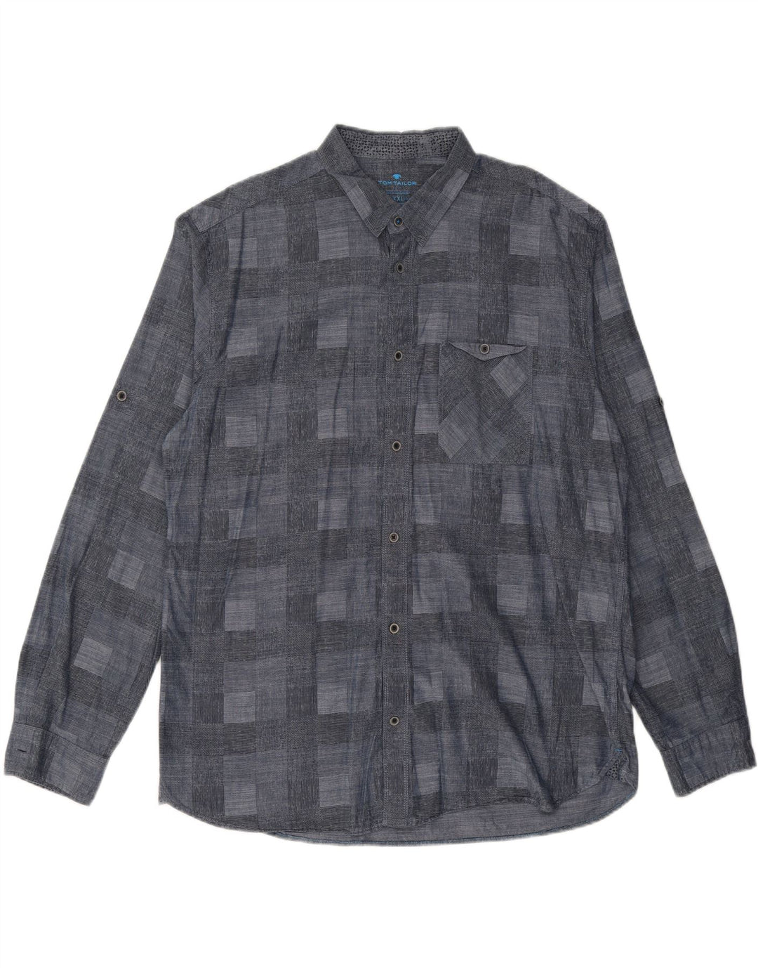 Camicia da uomo TOM TAILOR 2XL Blu navy geometrico