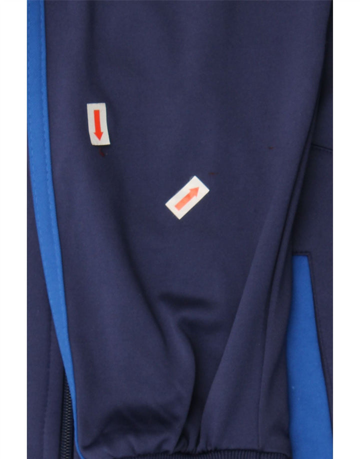 ASICS Womens Tracksuit Top Jacket UK 16 Large Navy Blue Colourblock Vintage Asics and Second-Hand Asics from Messina Hembry 