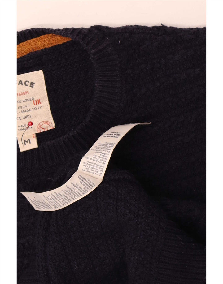 Maglione maglione girocollo da uomo Fat Face cotone medio blu navy
