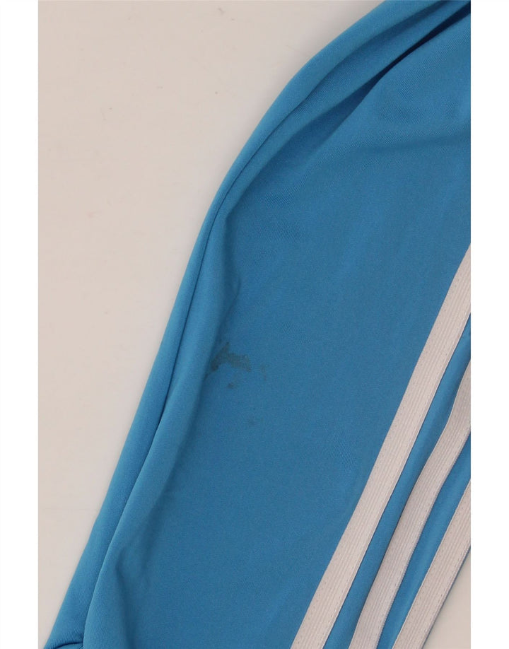 Maglione con cappuccio e zip da donna Adidas UK 10 piccolo poliestere blu