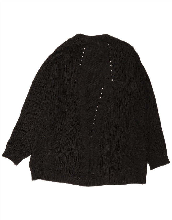 Maglione cardigan aperto lungo da donna Lipsy UK 12 medio nero