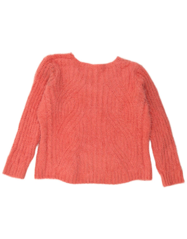 Maglione maglione con scollo a V da donna Marks & Spencer UK 18 XL Poliestere arancione