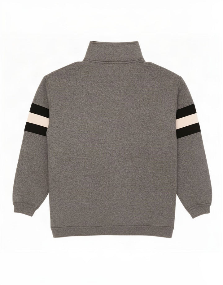 Felpa Champion da uomo con grafica con zip e collo, maglione, colore grigio medio