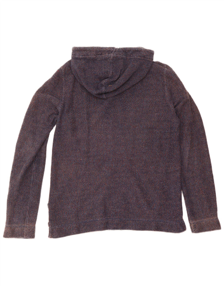 Maglione con cappuccio e zip da uomo Fat Face piccolo in cotone blu navy