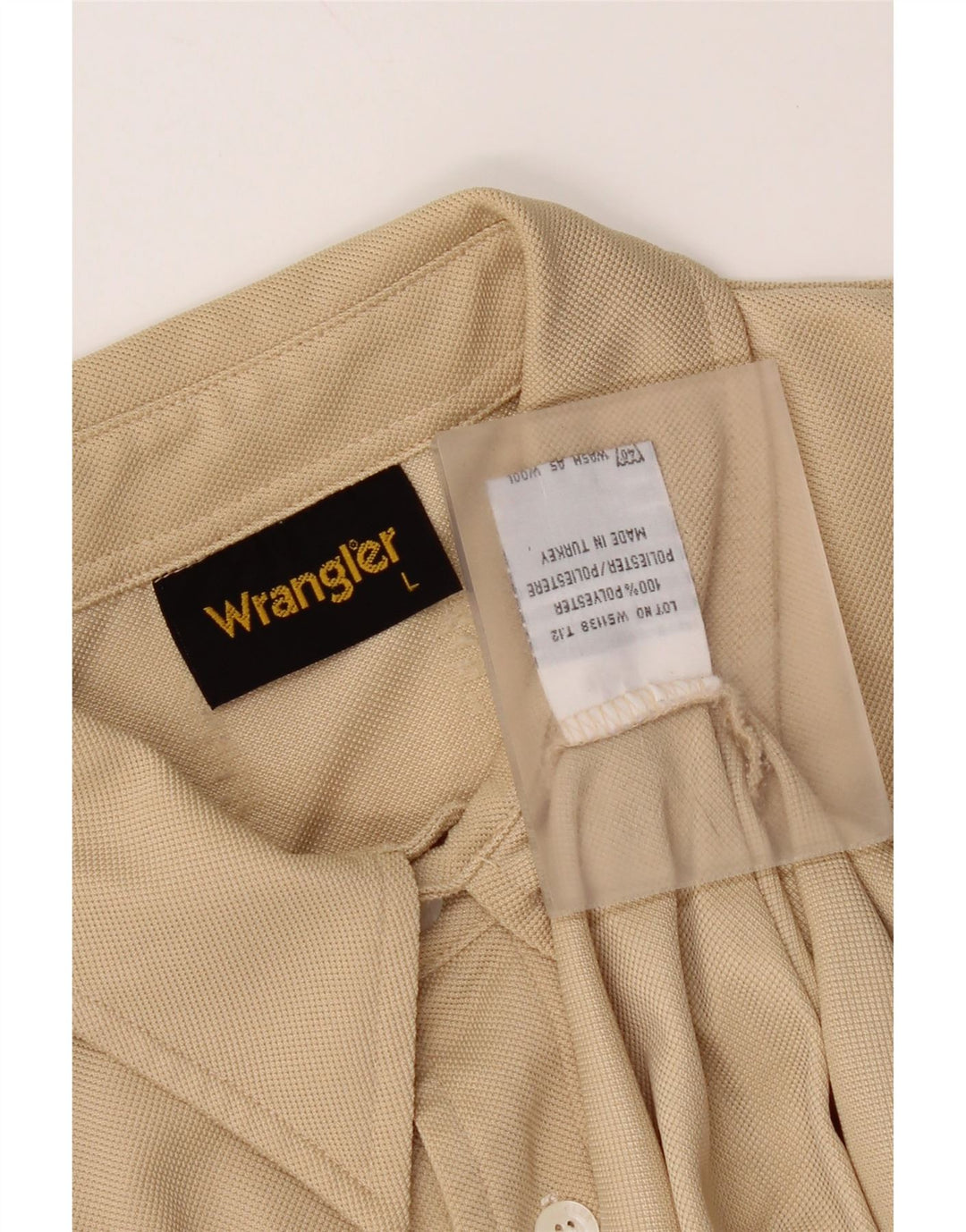 Camicia a maniche corte da uomo Wrangler grande in poliestere beige