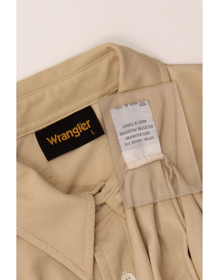 Camicia a maniche corte da uomo Wrangler grande in poliestere beige