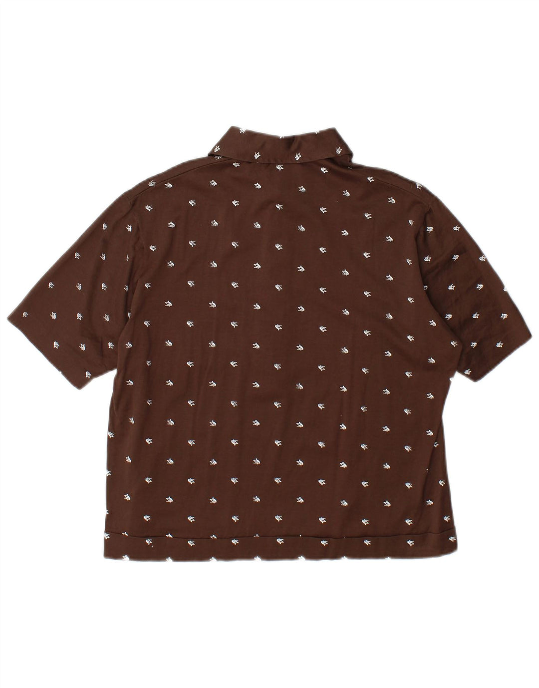 Camicia pullover a maniche corte da donna VINTAGE IT 52 2XL Marrone geometrico