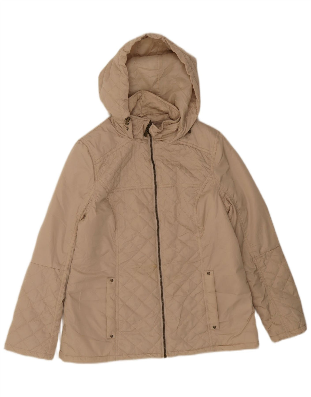 Giacca trapuntata con cappuccio da donna Marks & Spencer UK 12 Beige medio