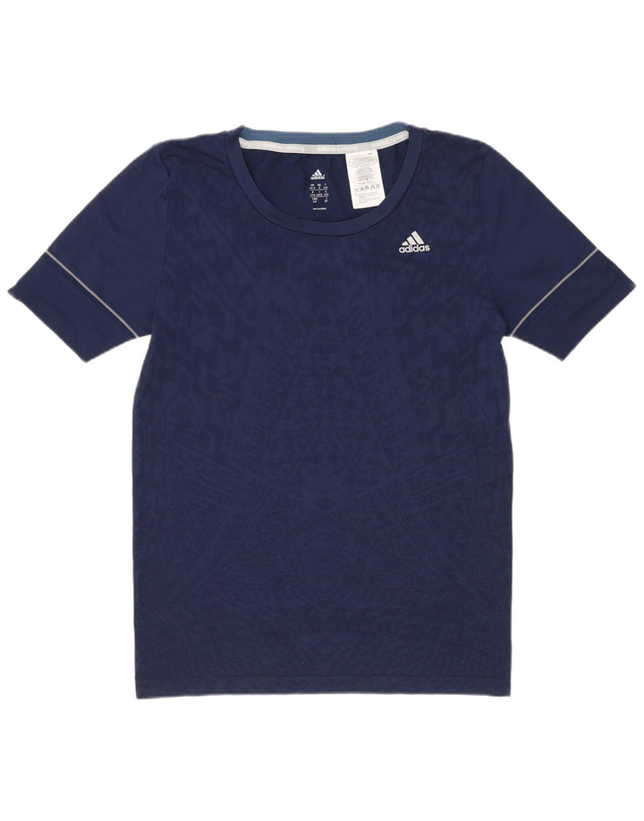 T-shirt Adidas da corsa da donna con motivo astratto UK 8/10 Small Blu navy