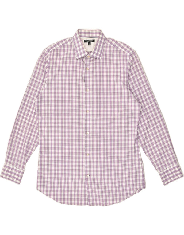BANANA REPUBLIC Camicia slim fit da uomo grande in cotone a quadretti viola