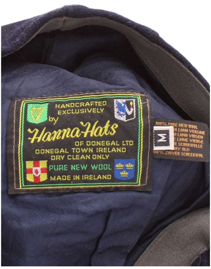 Hanna Hats Coppola da uomo media blu navy in lana vergine classica