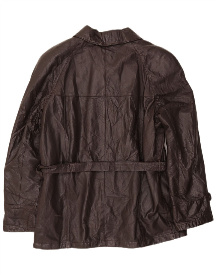 Giacca in pelle da uomo VINTAGE IT 54 2XL Pelle marrone