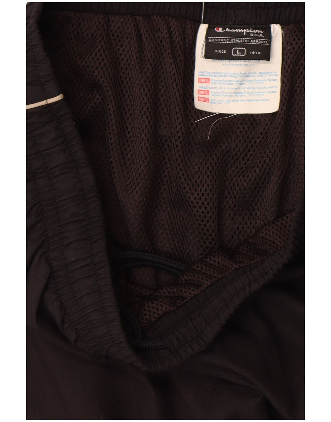 Pantaloni da tuta da uomo Champion grandi in poliestere nero