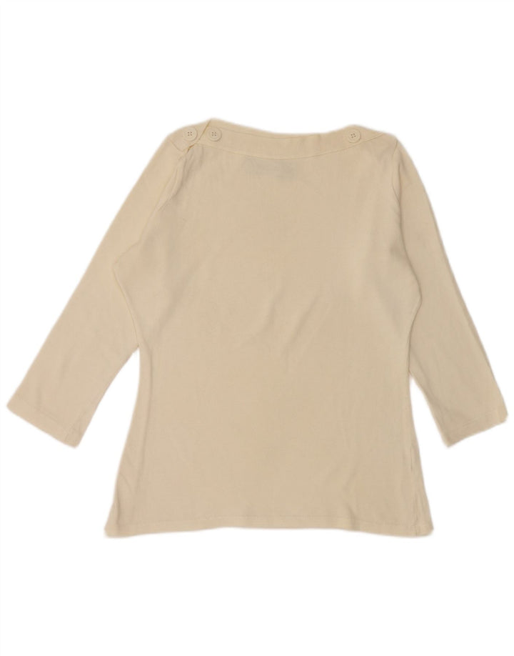 Top Zara da donna manica 3/4 UK 14 grande cotone bianco