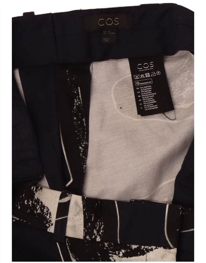 Pantaloni chino da donna con motivo astratto Cos EU 40 medio W34 L28 blu navy