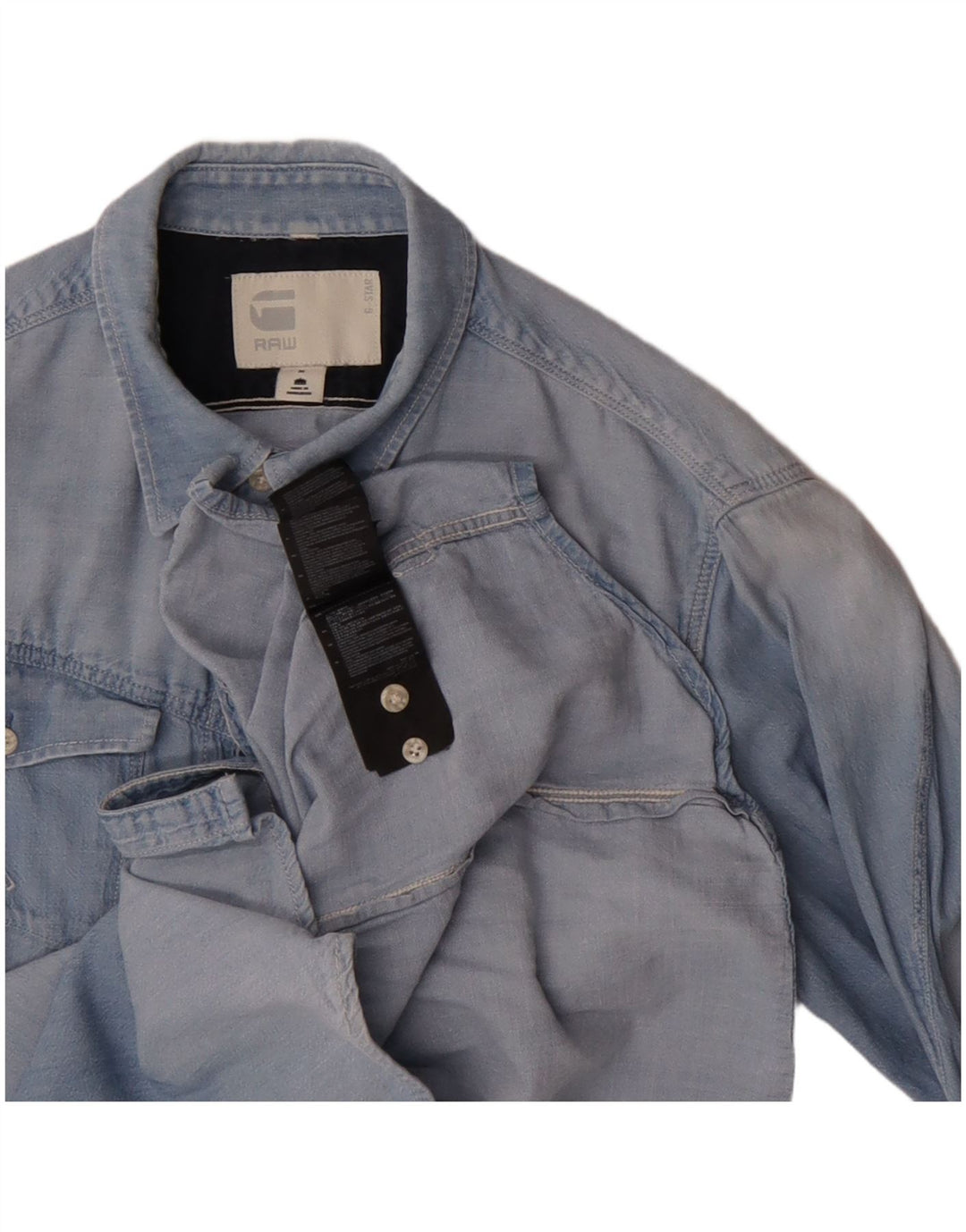 Camicia di jeans da uomo G-STAR in cotone blu medio