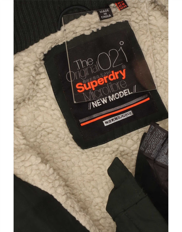 Giacca Parka da donna con cappuccio Superdry UK 14 Large Verde Poliestere