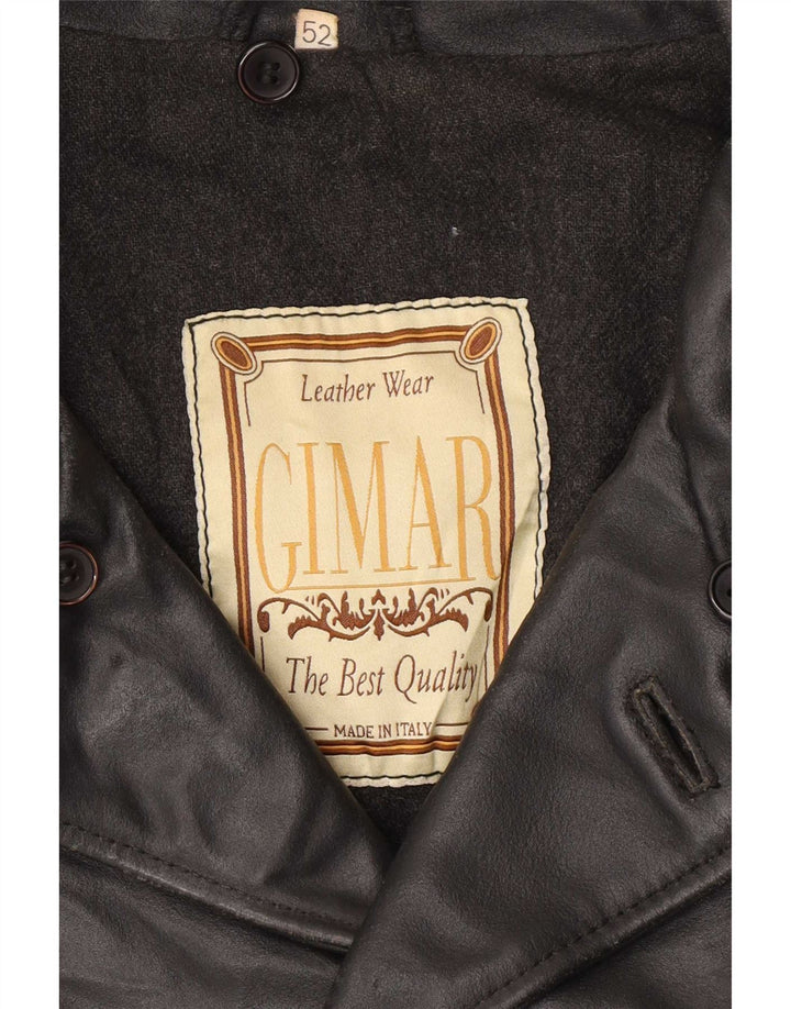 Giacca in pelle vintage da uomo IT 52 XL Nera