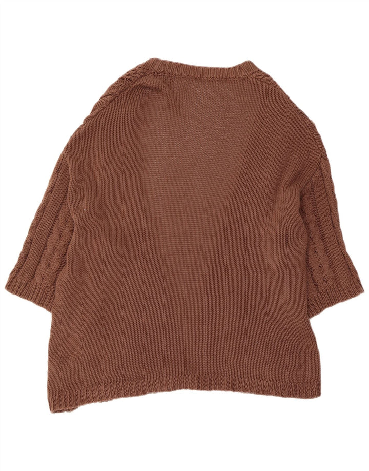 Maglione cardigan con maniche a 3/4 da donna Marks & Spencer UK 14 Marrone medio