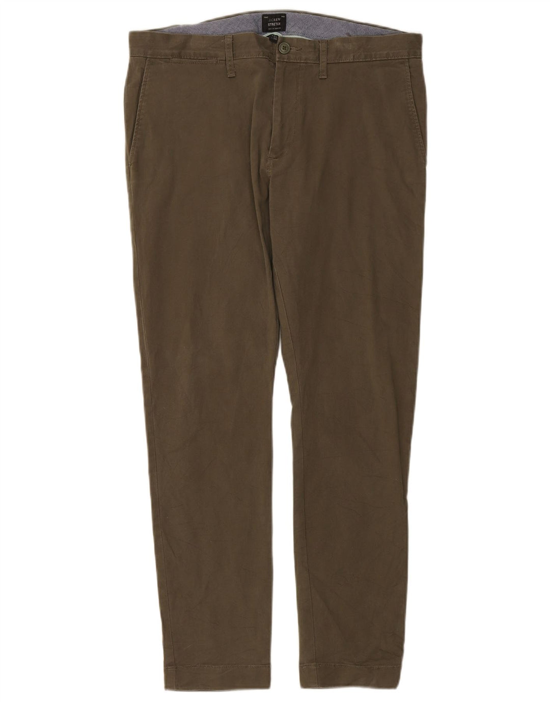 Pantaloni chino slim da uomo J. CREW W33 L30 cotone kaki