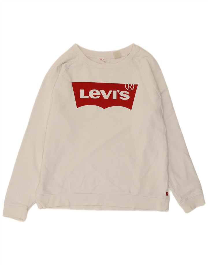 Felpa grafica da donna Levi's UK 14 Medium White